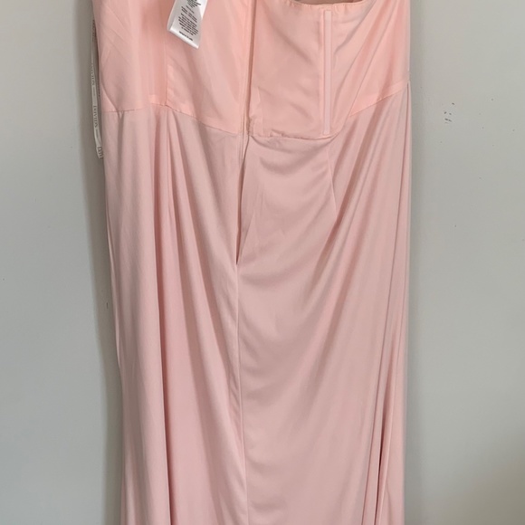 David’s Bridal Chiffon One-Shoulder Bridesmaid Dress Petal color - Picture 4 of 6